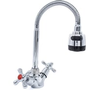 Смеситель для кухни Kranar KС 1806-N, 1/2 керамика, хром, излив гибкий гофрированный, п/г, без подводки 013754