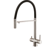 Смеситель для кухни с каналом для питьевой воды с гибким изливом Agger ALFI никель AL05-00933