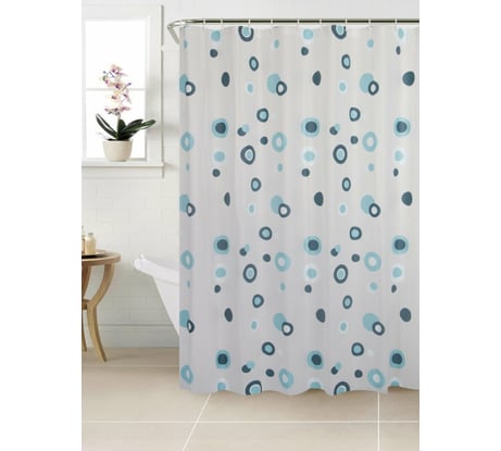 Штора для ванной SWENSA YONA 180х180 см, голубой, ПЕВА SWC-50-15