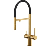 Смеситель для кухни Reflexion home Reflexion Lago с гибким изливом и подключением к фильтру, брашированное золото RX9901GD