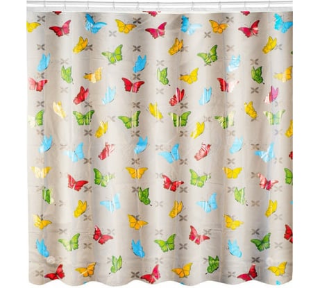 Штора для ванной SWENSA 180х180 см Бабочки, ПЕВА SWC-50-03