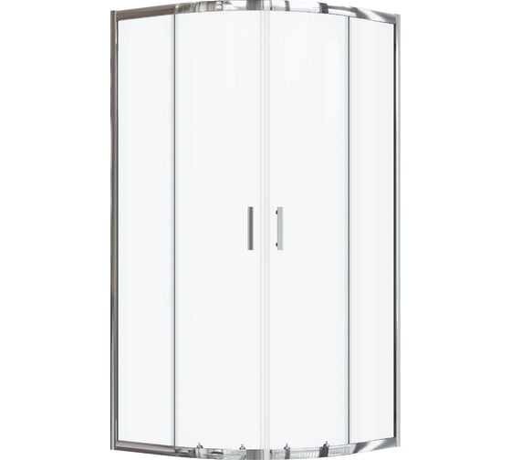 Душевое ограждение Santek Вэлия 80x80x195 см, форма 1/4 круга, раздвижные двери, профиль хром, стекло прозрачное 1WH501794