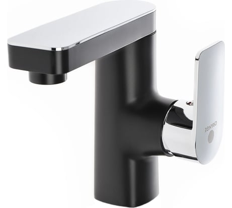 Полимерный смеситель для раковины, черно-хромированный OneLife by P08-021b