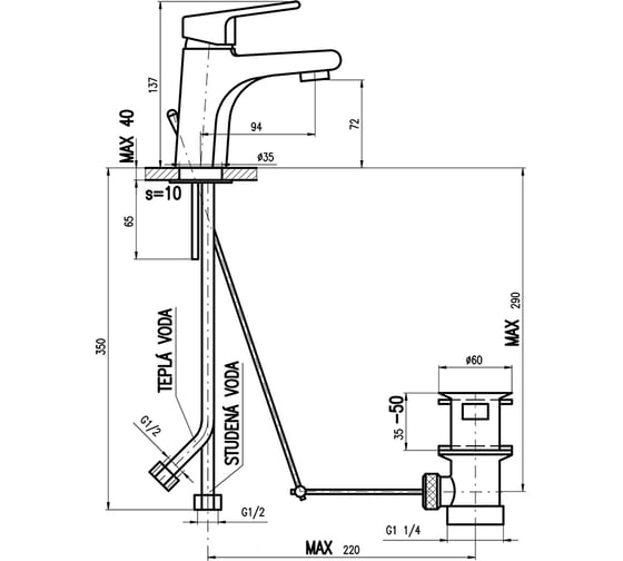 Смеситель для раковины RavSlezak Colorado CO227.5