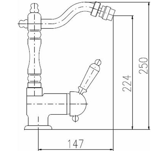 Смеситель для биде RavSlezak LABE с круглым поворотным изливом L508.5/9