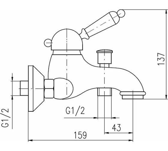 Смеситель для ванной RavSlezak LABE L554.5CMAT