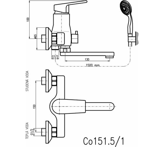 Смеситель для ванны с душем RavSlezak Colorado CO151.5/1