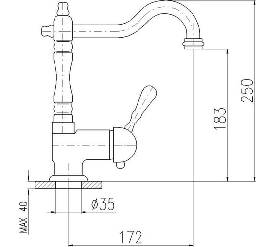 Смеситель для раковины/умывальника RavSlezak LABE, бронзовый L508.5/8SM