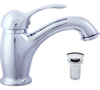 Смеситель для раковины RavSlezak LABE с донным клапаном Click-Clack металл, высота 140 мм L027.5K