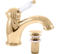 Смеситель для раковины RavSlezak LABE с донным клапаном, золотой L527.5KZ