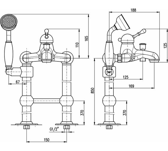 Смеситель для ванны с душем RavSlezak LABE L550.5/2