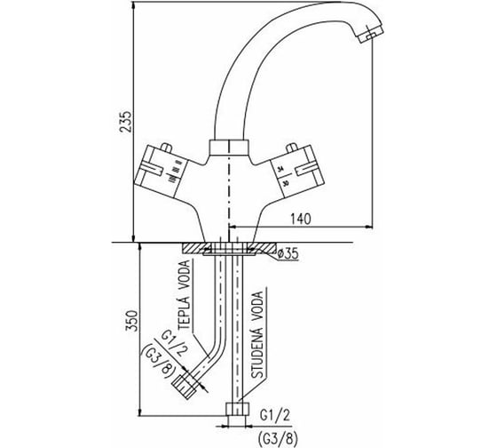 Смеситель для раковины RavSlezak Termo TRM26.5CMATC