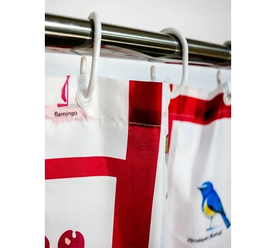 Штора для ванной Bath Plus Birds Photo Frames фотоптички 180x200 мм, кольца 12 шт AKCH15140