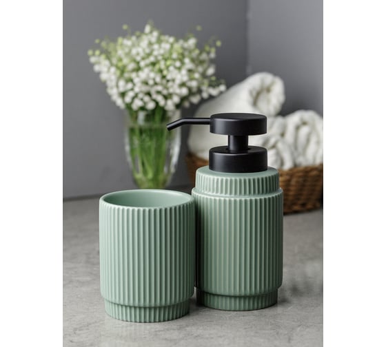 Набор настольных аксессуаров Bath Plus BASILICA SET2 цвет GREEN W-CE2478FA-SET2