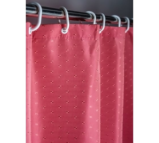 Штора для ванной Bath Plus бордо 180x200 Burgundy кольца 12шт AKSK-06