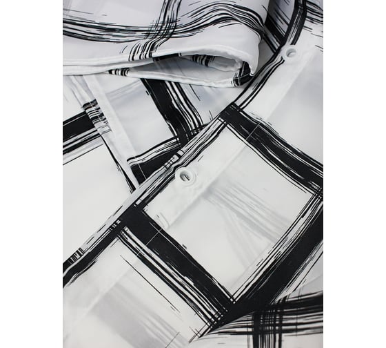 Штора для ванной Bath Plus Squares black 180x200 ch18116W