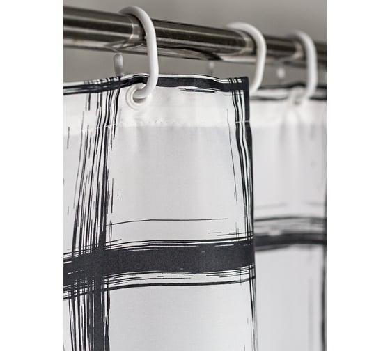 Штора для ванной Bath Plus Squares black 180x200 ch18116W