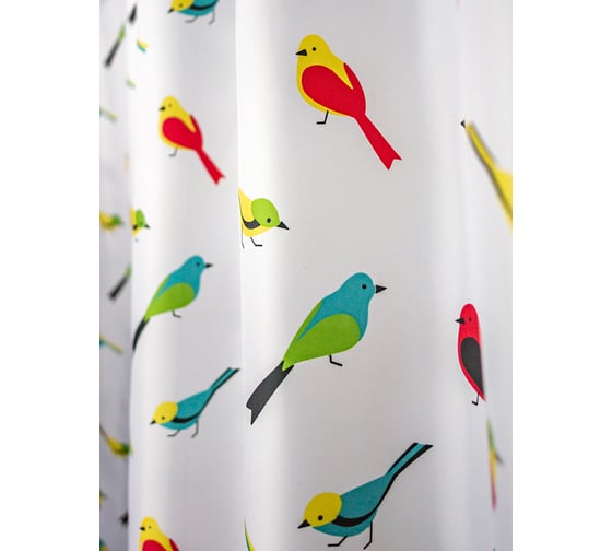 Штора для ванной Bath Plus Sweets Birds 180x200 кольца 12шт akch14080-1