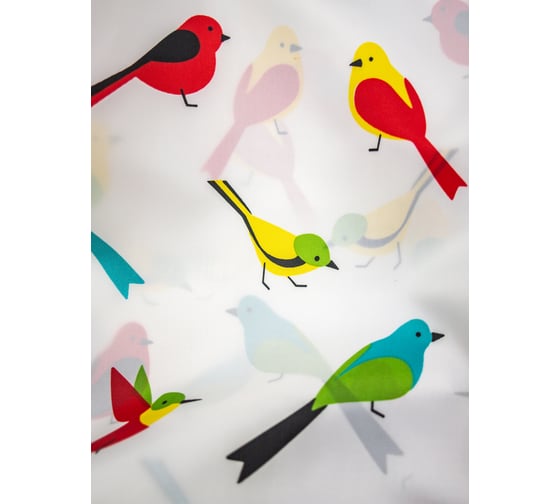Штора для ванной Bath Plus Sweets Birds 180x200 кольца 12шт akch14080-1