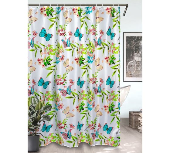 Штора для ванной Bath Plus Flying Garden 180x200 ch14041W 1