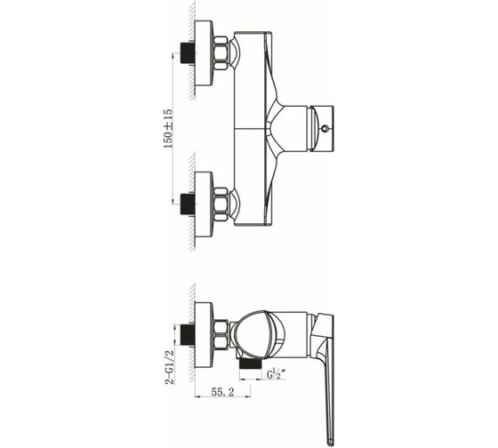Смеситель для душа BELBAGNO LOYD LOY-ESDM-CRM
