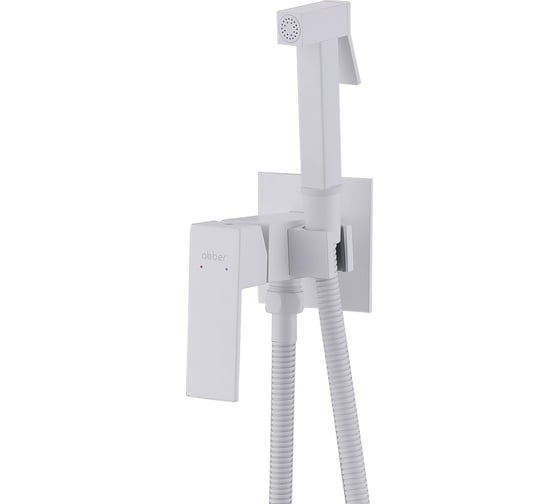 Смеситель ABBER Daheim с гигиеническим душем, белый матовый AF8226W