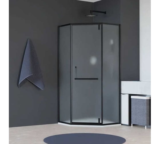 Душевой уголок RGW 90x90x195 HO-088-B Трапеция/Чёрный/Матовое/8 мм 350608899-24 1