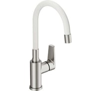 Смеситель однорычажный для кухни Cersanit MODUO с гибким изливом, белый 68232