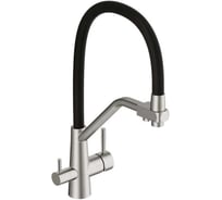 Смеситель однорычажный для кухни Cersanit VIVO с фильтром, с гибким изливом, сатин 64837