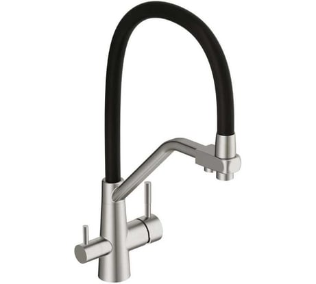 Смеситель однорычажный для кухни Cersanit VIVO с фильтром, с гибким изливом, сатин 64837