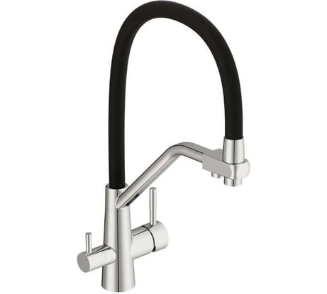 Смеситель однорычажный для кухни Cersanit VIVO с фильтром, с гибким изливом, хром 68217