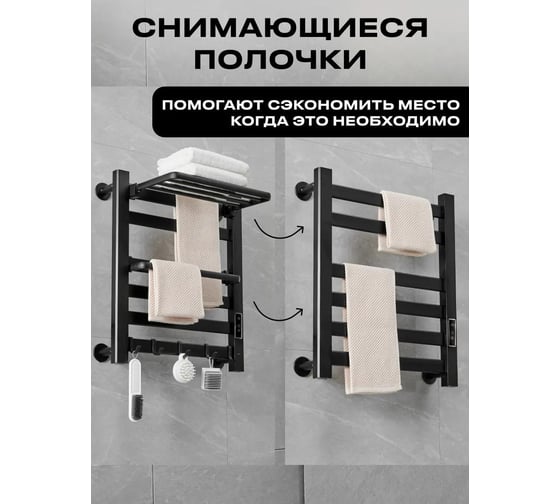 Полотенцесушитель Wiekk 60x49 средн. черный IM КА-00000089