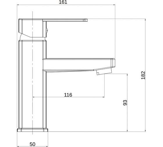 Смеситель для раковины однорычажный полимерный OneLife P06-021cr хром X220874621