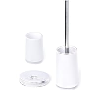 Набор для ванной DeNASTIA стакан 370 мл/мыльница/щетка, белый X000086