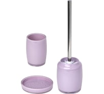 Набор DeNASTIA стакан 370 мл/мыльница/щетка, лаванда X000084