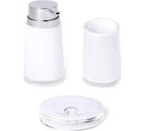 Набор для ванной DeNASTIA диспенсер 370 мл/стакан 370 мл/мыльница белый X000099