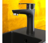 Смеситель для раковины c коротким изливом CAPELТип 1 ABS-пластик, черный CAP-SR-B-01