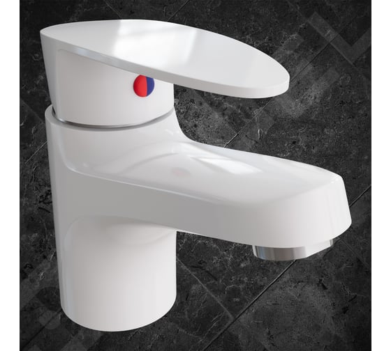 Смеситель для раковины c коротким изливом CAPEL Тип 2 ABS-пластик, белый CAP-SR-W-02