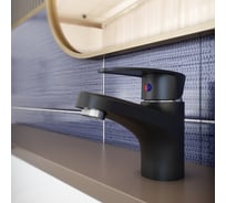 Смеситель для раковины c коротким изливом CAPELТип 2 ABS-пластик, черный CAP-SR-B-02