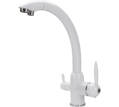 Смеситель для кухни Maxonor с подключением фильтра питьевой воды с гайкой, белый MN4399-8