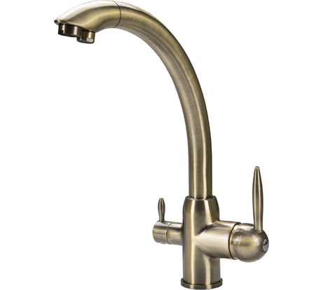 Смеситель для кухни Maxonor с подключением фильтра питьевой воды с гайкой, бронза MN4399-4