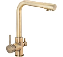 Смеситель для кухни Ekko с подключением фильтра питьевой воды с гайкой бронза E4352-4