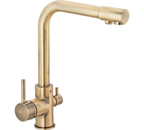 Смеситель для кухни Ekko с подключением фильтра питьевой воды с гайкой бронза E4352-4