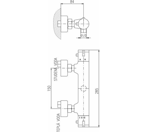 Смеситель для душа RavSlezak Termo TRM80.5