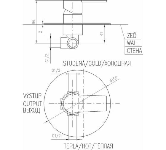 Смеситель для душа RavSlezak Colorado CO183L