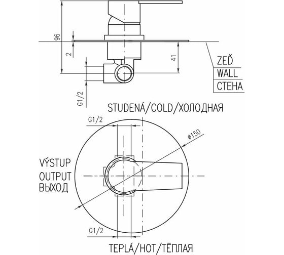 Смеситель для душа RavSlezak Colorado CO183LCMATZ