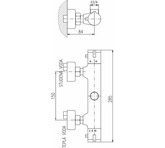 Смеситель для душа RavSlezak Termo TRM81.5