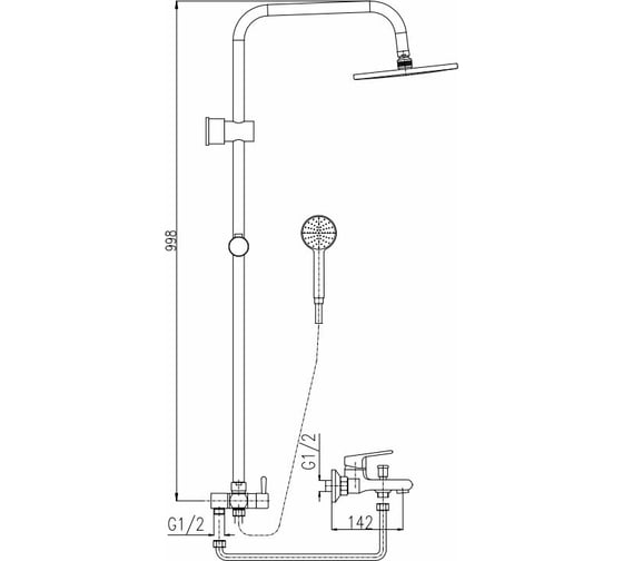 Душевая стойка RavSlezak Colorado CO354.5/3CMATZ