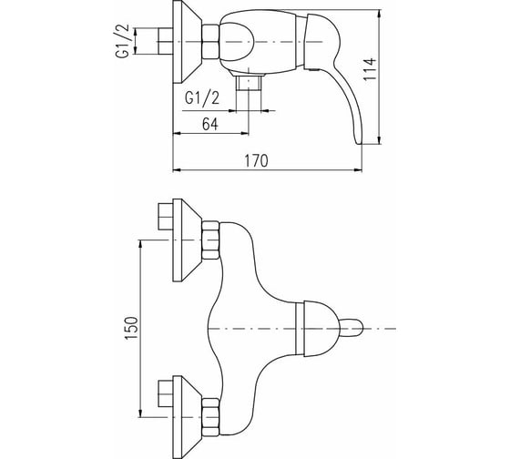 Смеситель для душа RavSlezak LABE L081.5BZ
