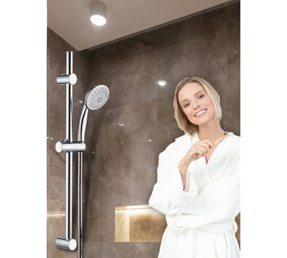 Душевой набор Bath Plus CYCLONE: лейка, шланг, стойка D-25 SB2035010CPW